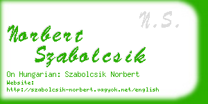 norbert szabolcsik business card